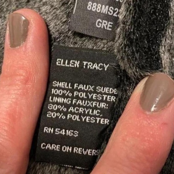 Black & Gray Penny Lane Afghan Jacket ~ Faux Fur & Faux Suede - Picture 4 of 7